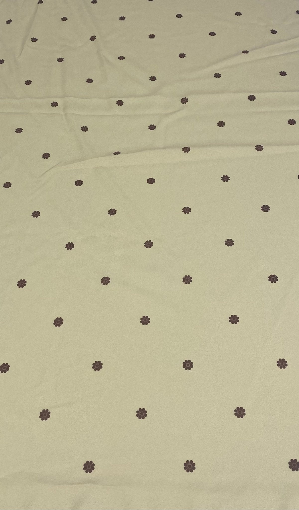 Minimal Yellow Fabric with Small Brown Floral - Whotex Online Fabric Store