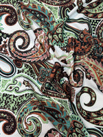Mint Green Paisley Fabric by the Metre - Whotex Fabrics London