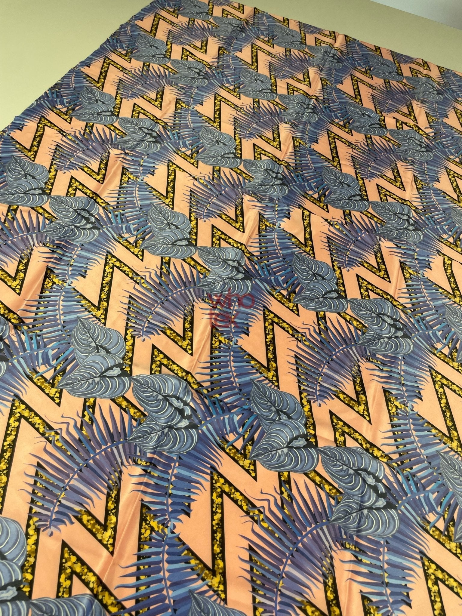 Modern Geometric and Tropical Leaf Print Fabric – Chic Abstract Design - Whotex Online Fabric Store