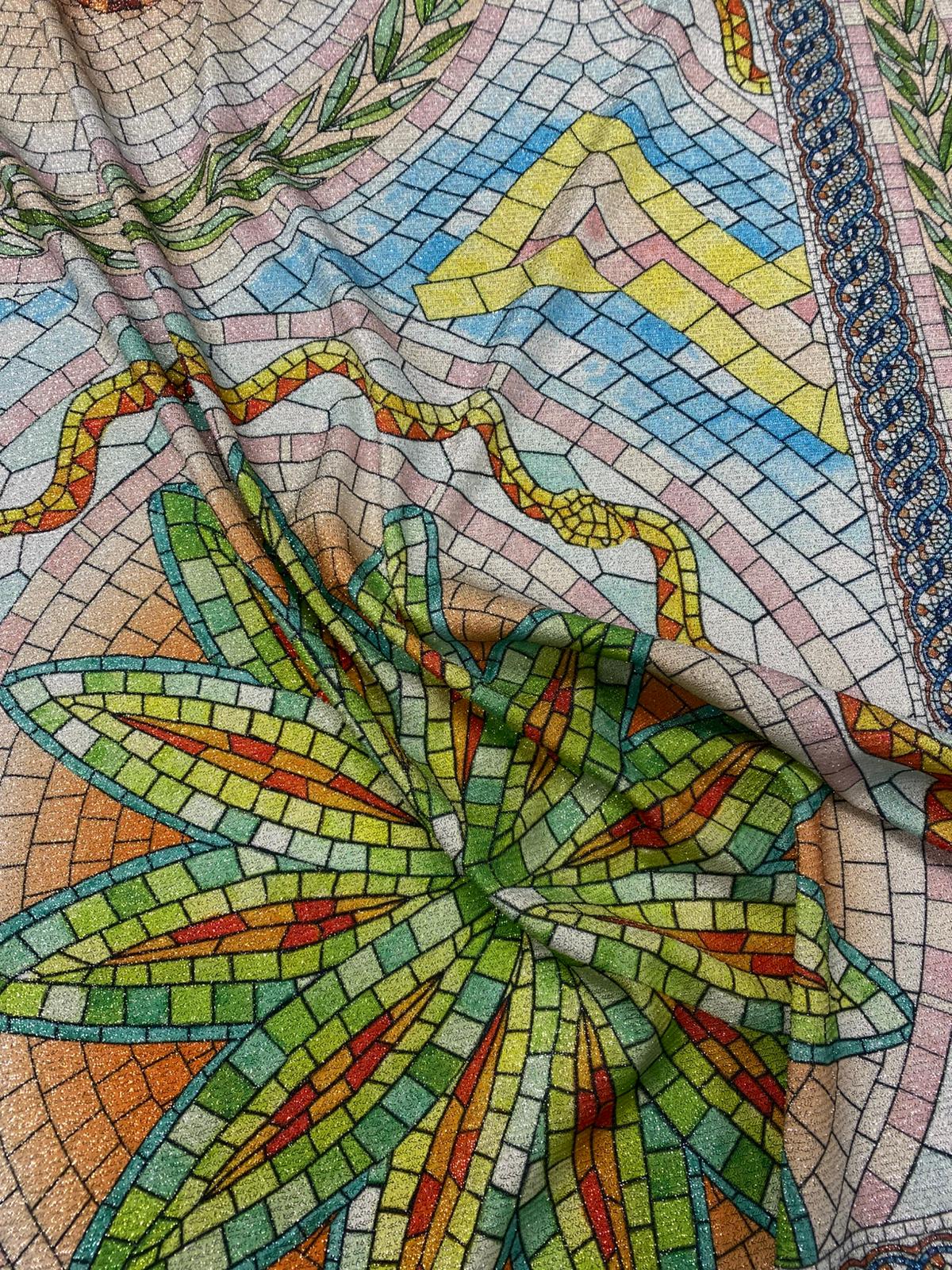 Mosaic Lurex Fabric by the Metre - Whotex Fabrics London