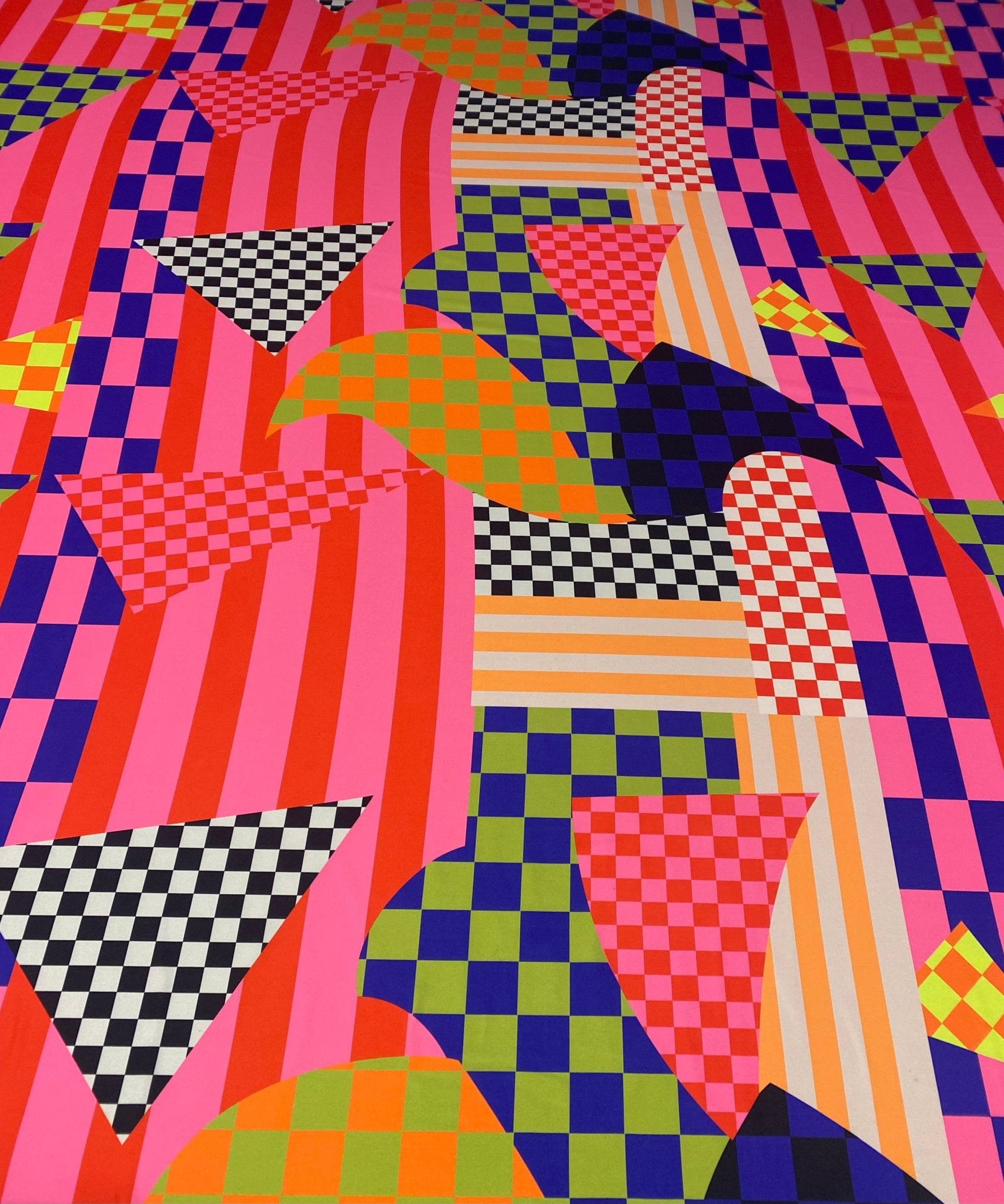 Multicolor Abstract Geometric Fabric – Multiple Fabric Options, Sold by Metre - Whotex Fabrics London