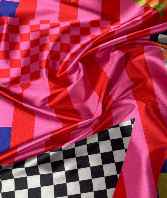 Multicolor Abstract Geometric Fabric Sold by Metre - Whotex Fabrics London