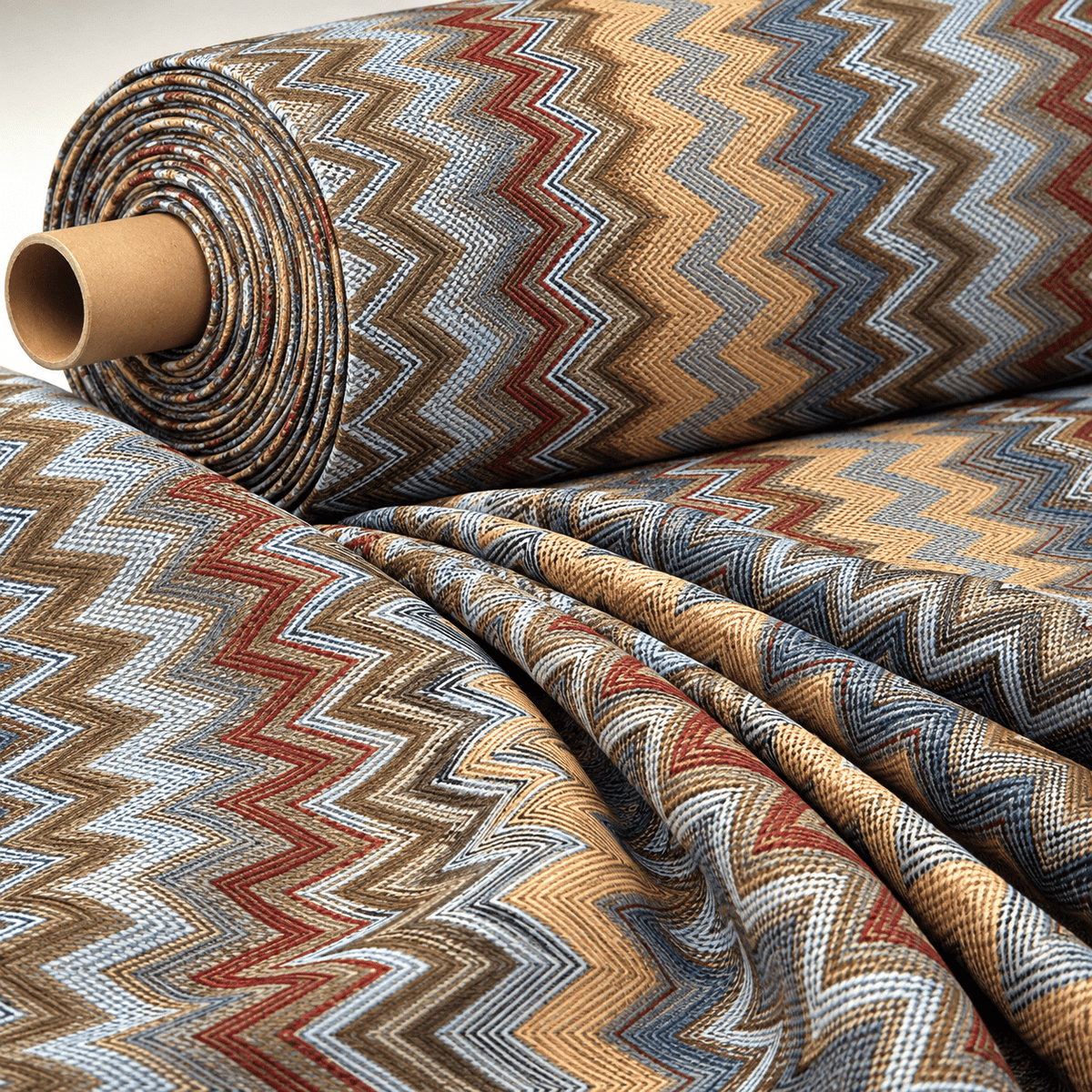 Multicolor Chevron Fabric by the Metre - Whotex Fabrics London