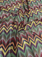Multicolor Chevron Jacquard Fabric - Geometric Zigzag Pattern - Whotex Online Fabric Store