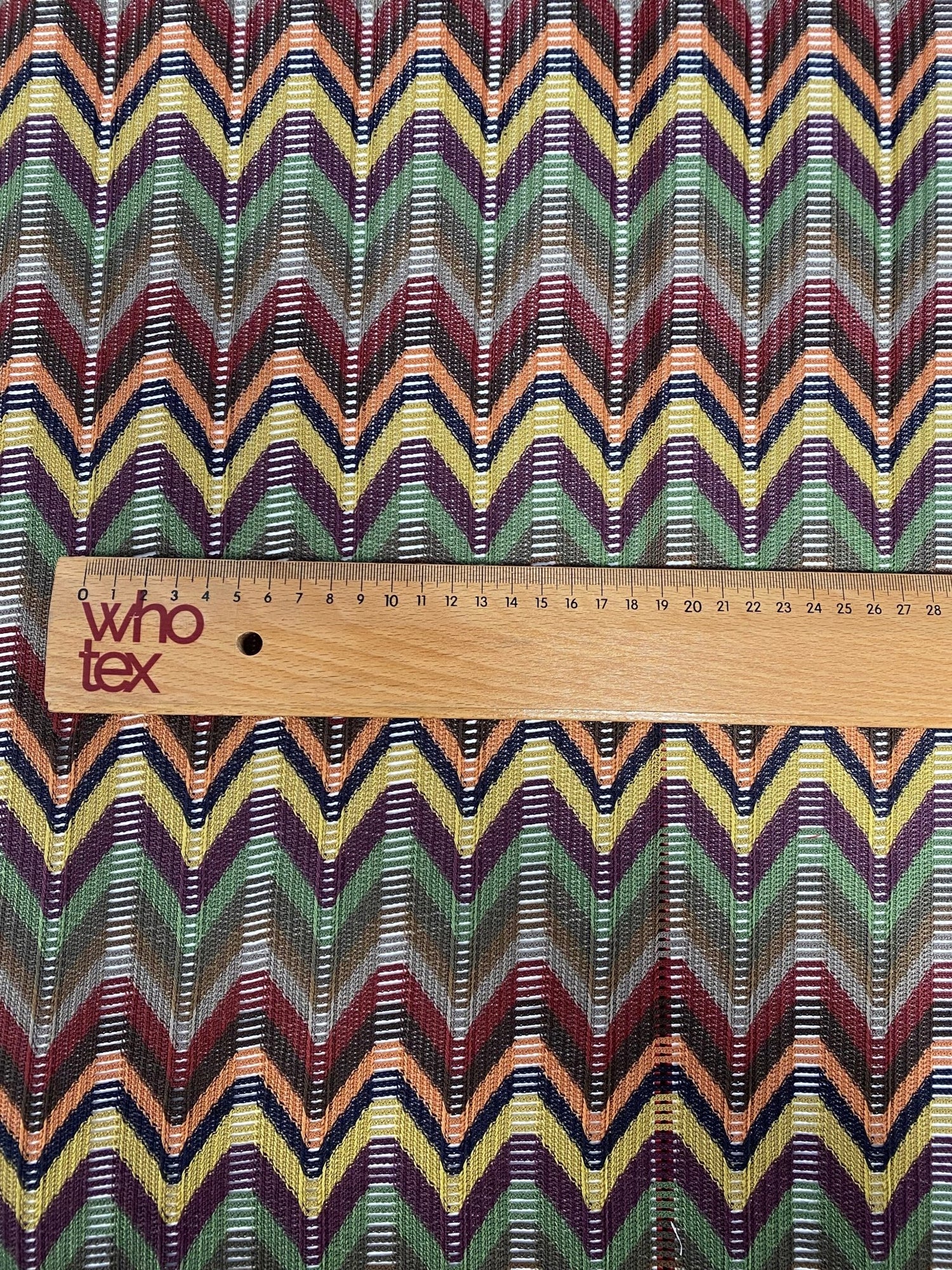Multicolor Chevron Jacquard Fabric - Geometric Zigzag Pattern - Whotex Online Fabric Store
