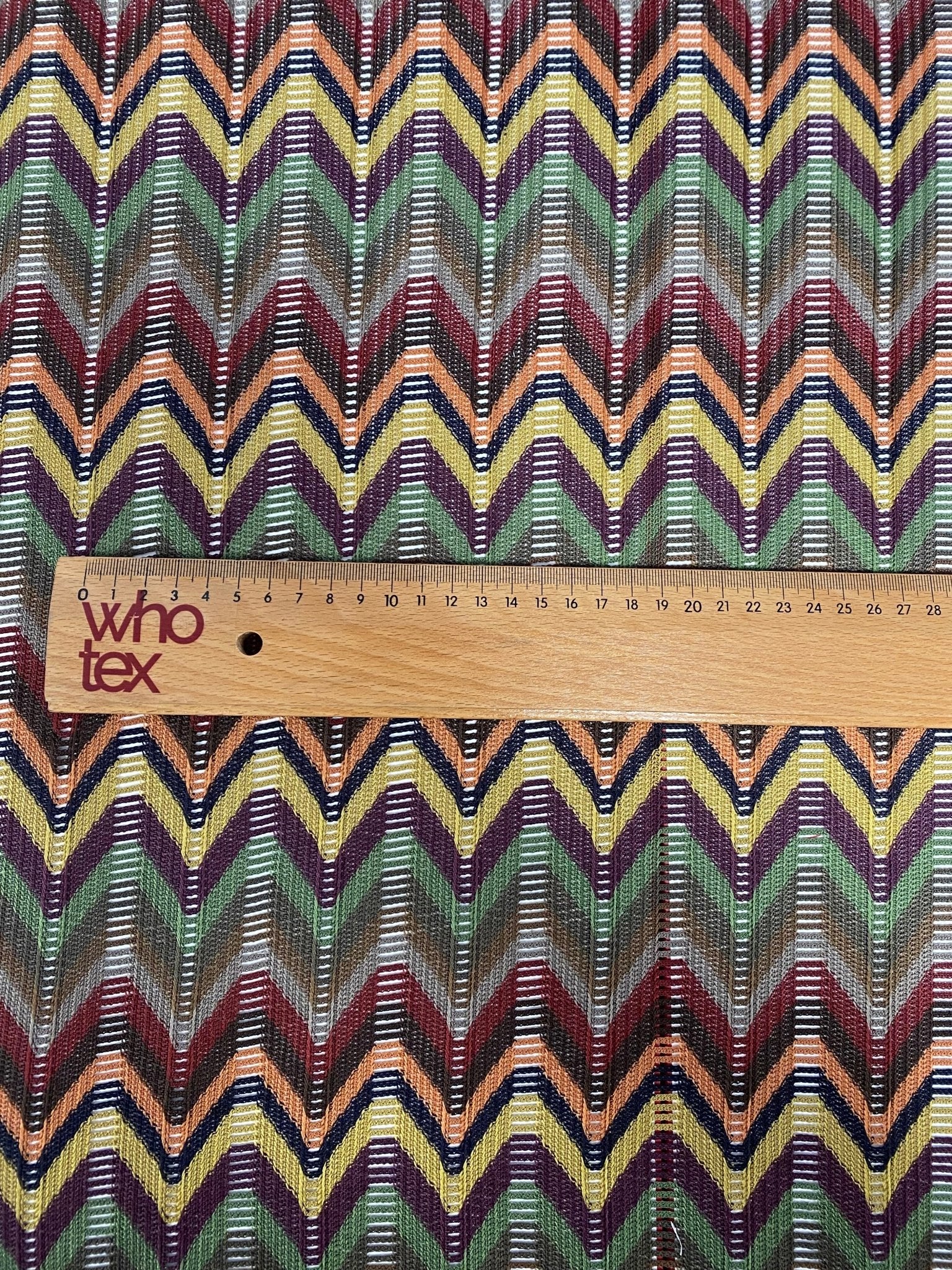 Multicolor Chevron Jacquard Fabric - Geometric Zigzag Pattern - Whotex Online Fabric Store