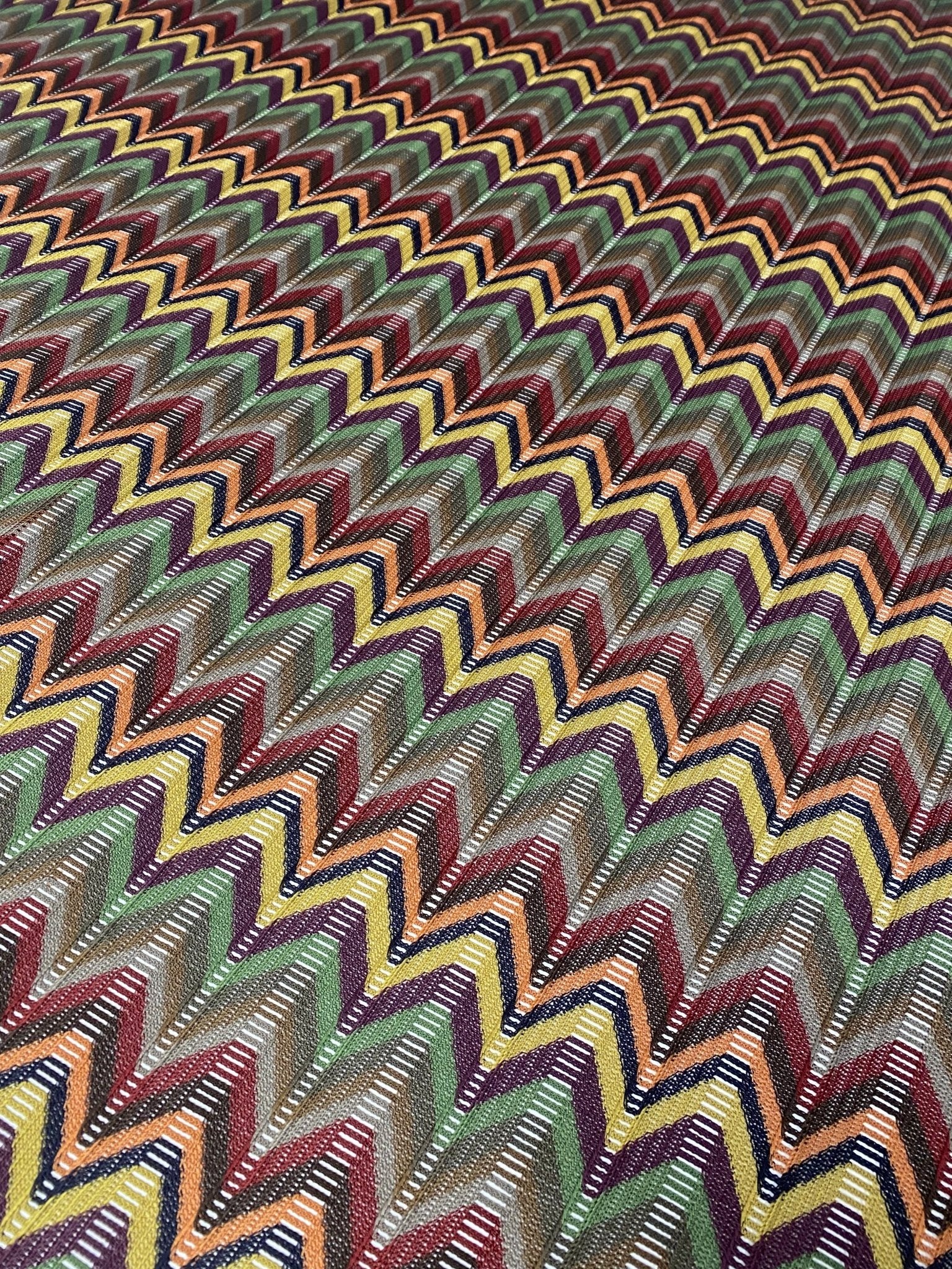 Multicolor Chevron Jacquard Fabric - Geometric Zigzag Pattern - Whotex Online Fabric Store