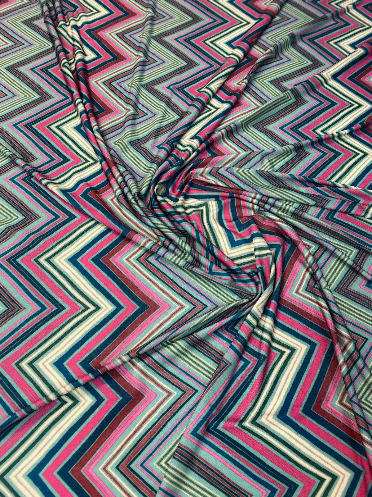 Multicolor Chevron Zigzag Fabric by Metre - Whotex Fabrics London