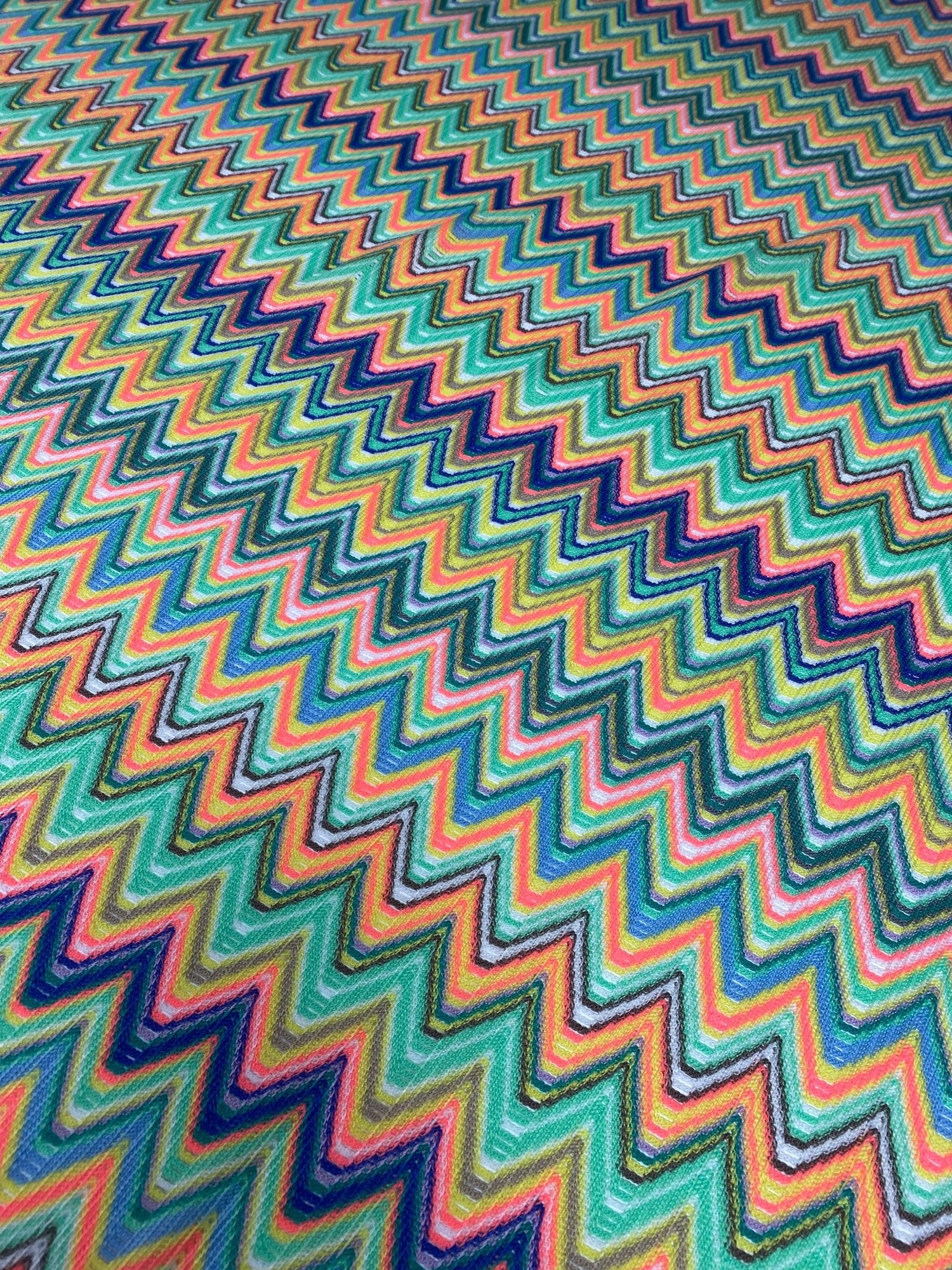 Multicolor Chevron Zigzag Pattern Mesh Fabric - Whotex Online Fabric Store