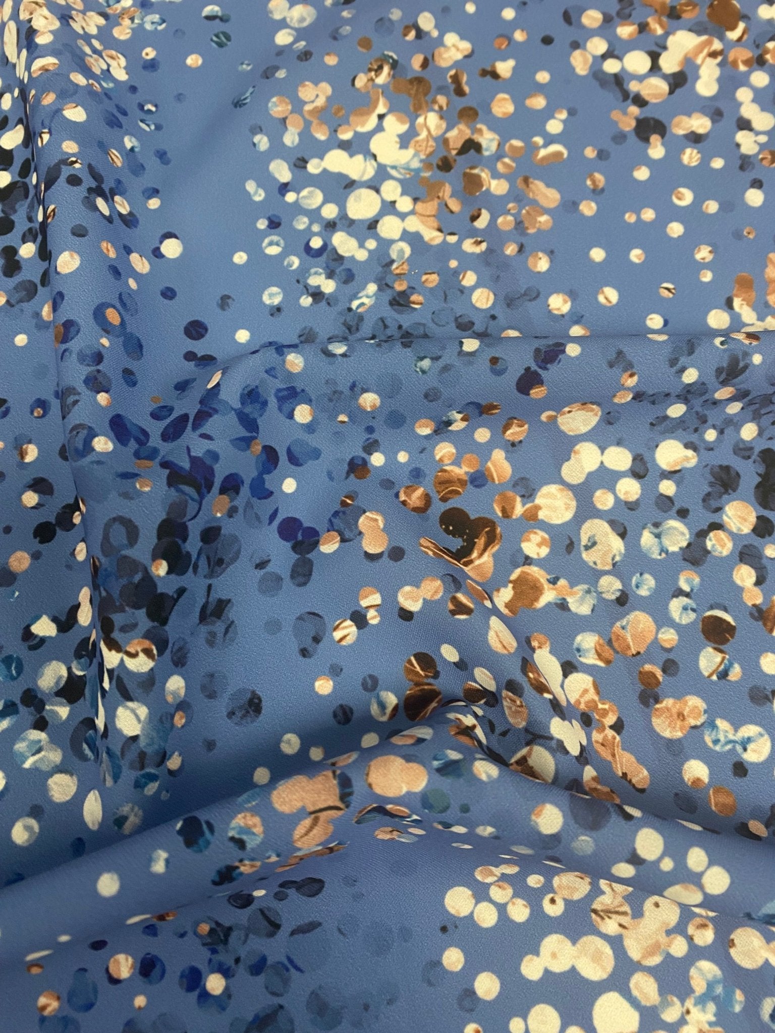 Multicolor Confetti Pattern Abstract Dot Print Blue Fabric - Whotex Online Fabric Store