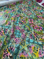Multicolor Leopard Pattern Sequin Fabric, 2 - Way Stretch Sequin Fabric By The Yard - Whotex Online Fabric Store