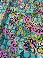 Multicolor Leopard Pattern Sequin Fabric, 2 - Way Stretch Sequin Fabric By The Yard - Whotex Online Fabric Store