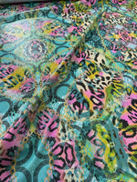 Multicolor Leopard Pattern Sequin Fabric, 2 - Way Stretch Sequin Fabric By The Yard - Whotex Online Fabric Store
