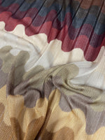 Multicolor Pleated Wave Fabric – Textured Zigzag Knit Material - Whotex Online Fabric Store