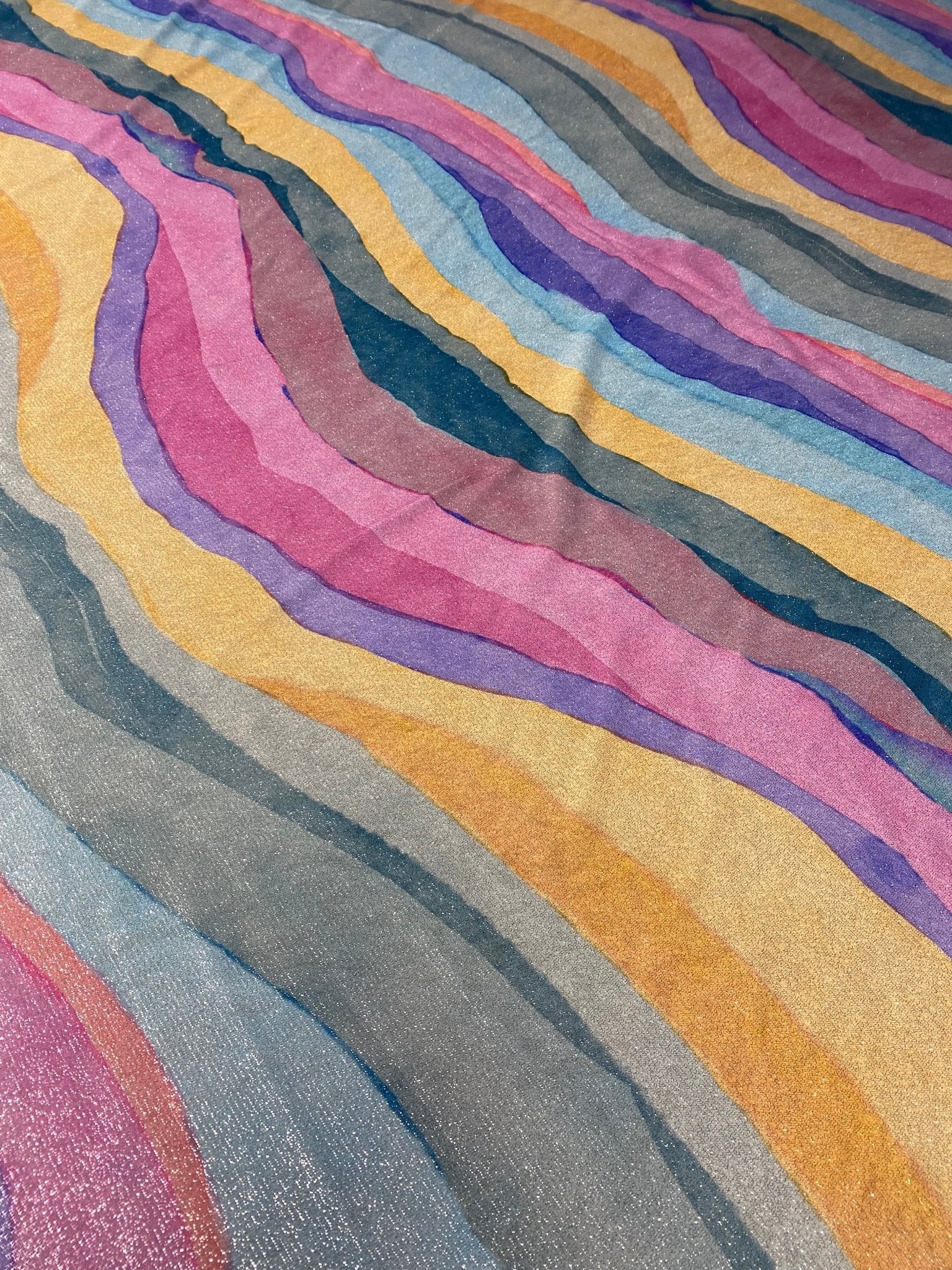 Multicolor Shimmer Lurex Fabric with Glitter and 2 - Way Stretch - Whotex Online Fabric Store