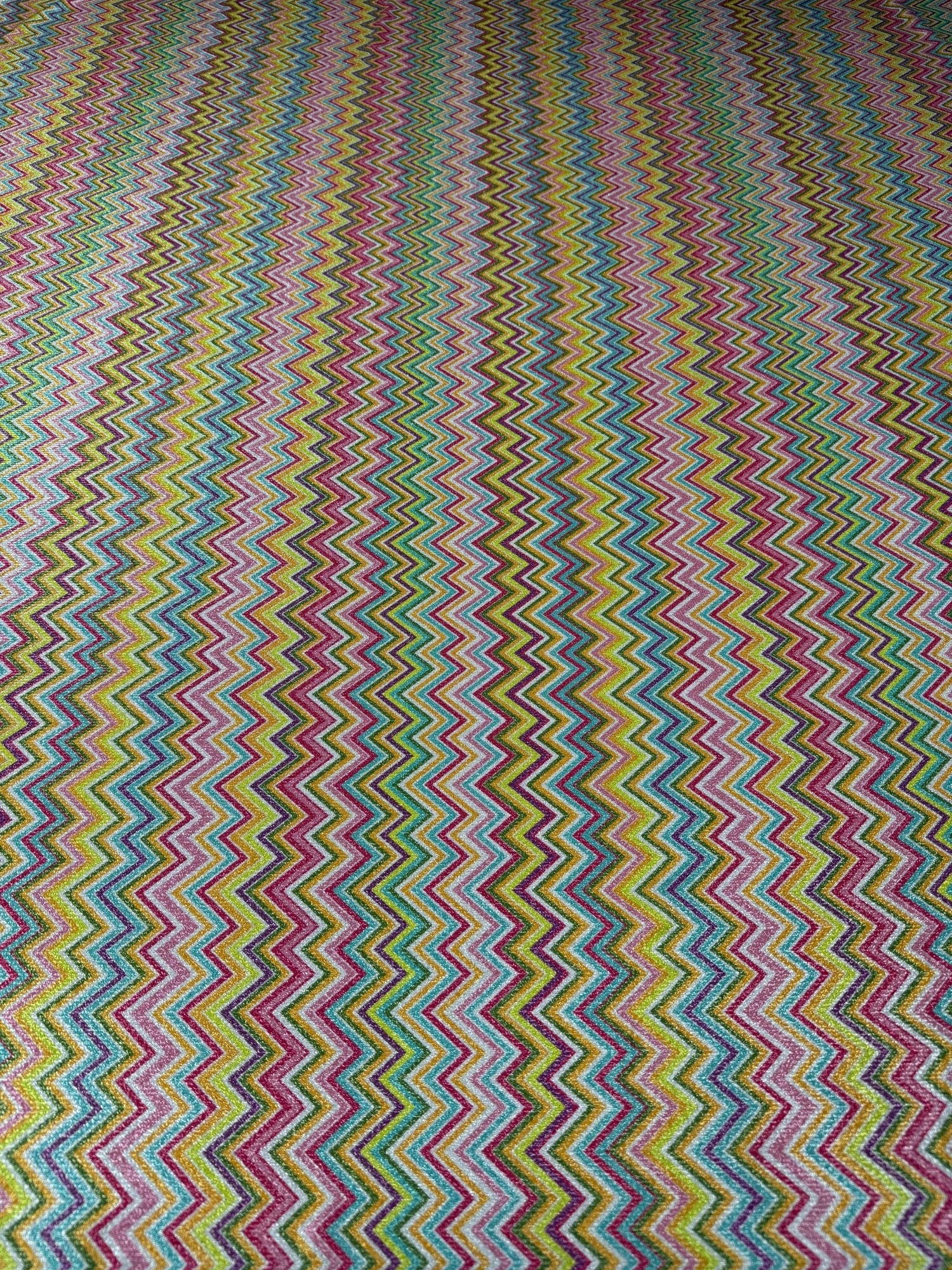 Multicolor Shimmer Zigzag Knit Fabric - Whotex Fabrics London