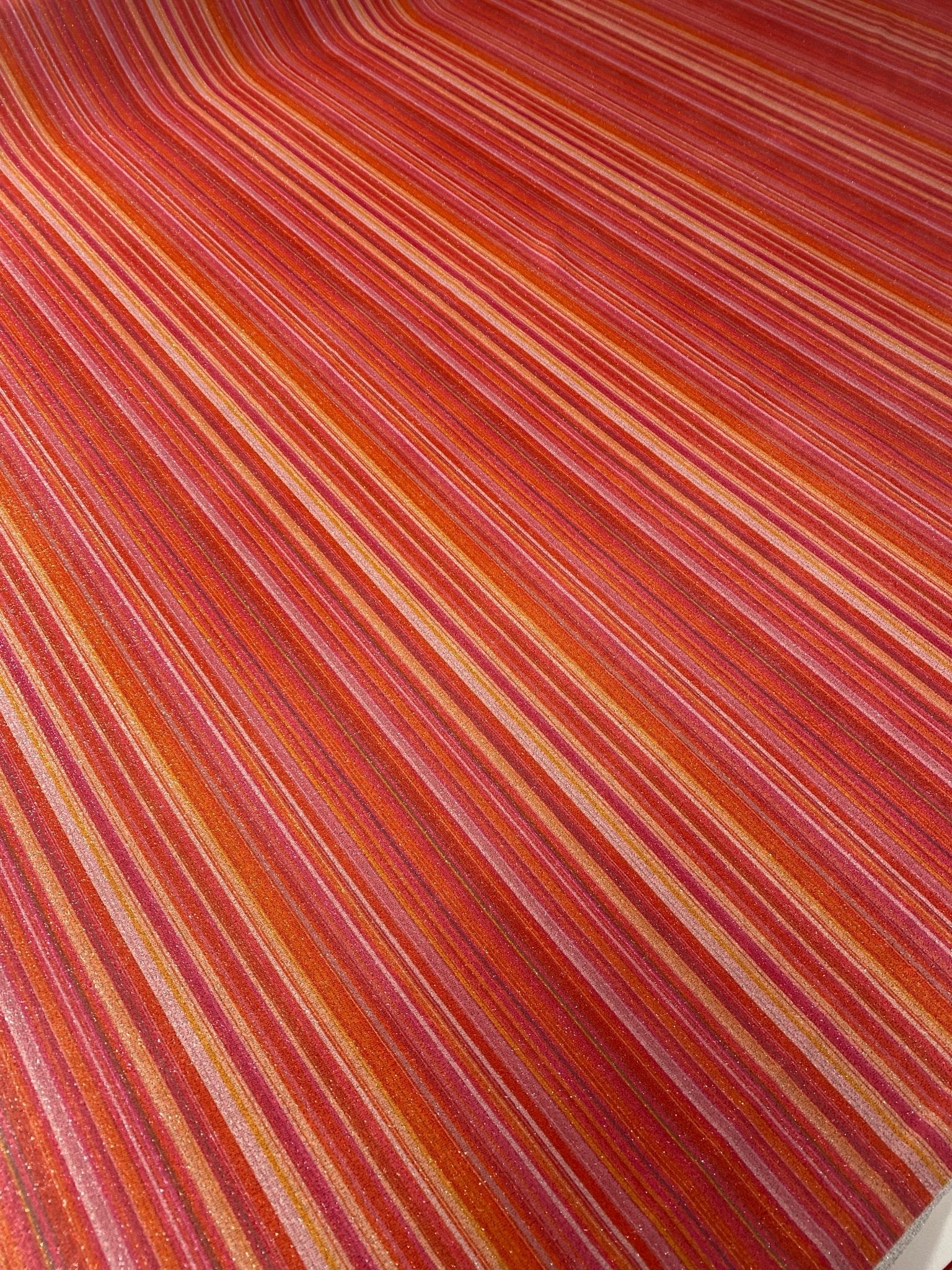 Multicolor Striped Glitter Fabric – Red, Orange & Pink Tones - Whotex Online Fabric Store