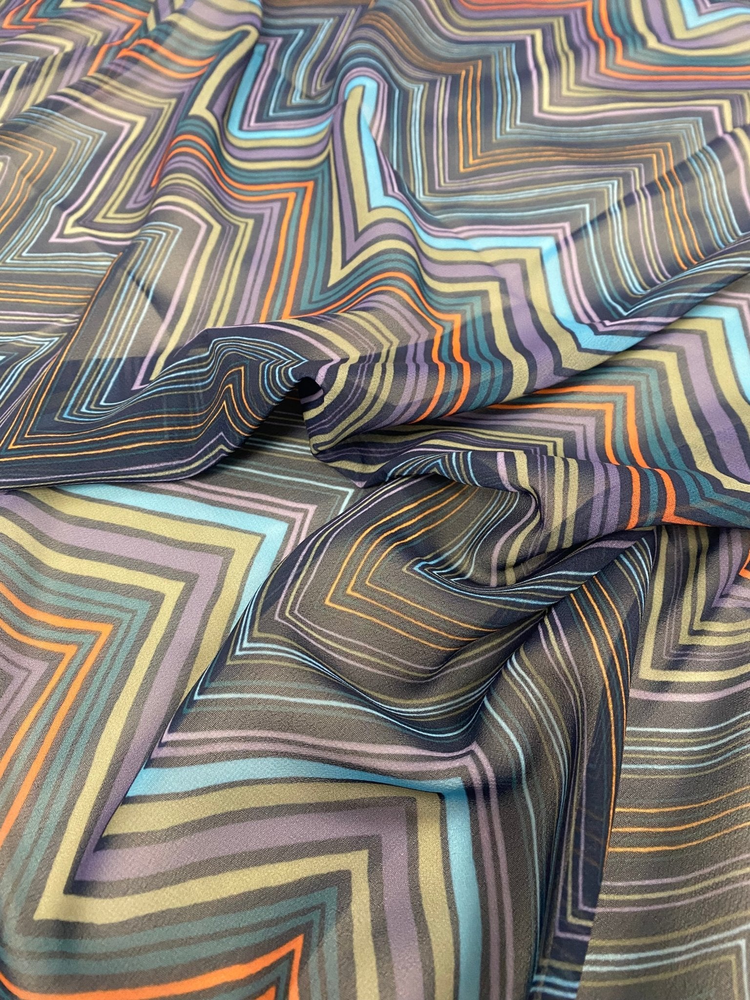 Multicolor Zigzag Patterned Fabric - Whotex Online Fabric Store
