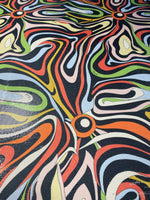Multicolour Abstract Wave Print Sequin Fabric by the Metre - Whotex Fabrics London