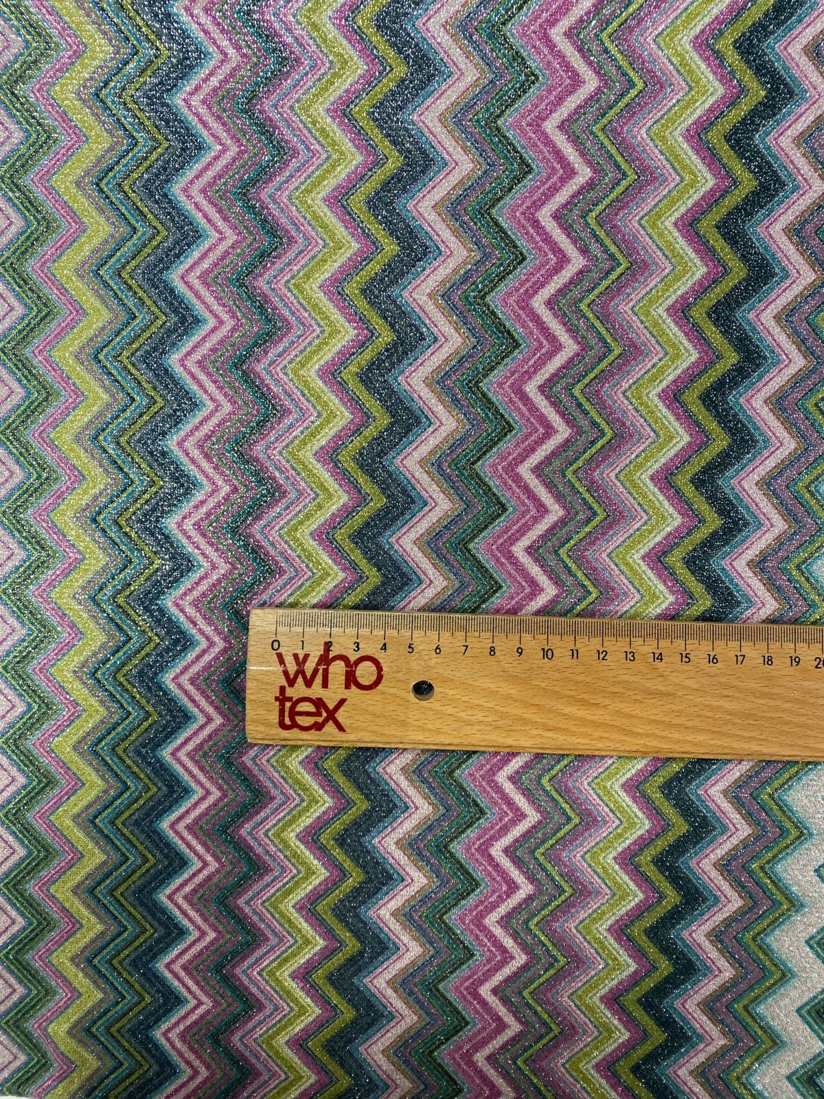 Multicolour Chevron Lurex Fabric with Metallic Shine - Whotex Fabrics London