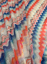 Multicolour Chevron Power Mesh Fabric by the Metre - Whotex Fabrics London