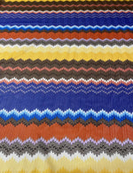 Multicolour Striped Zigzag Mesh Fabric by the Metre - Whotex Fabrics London