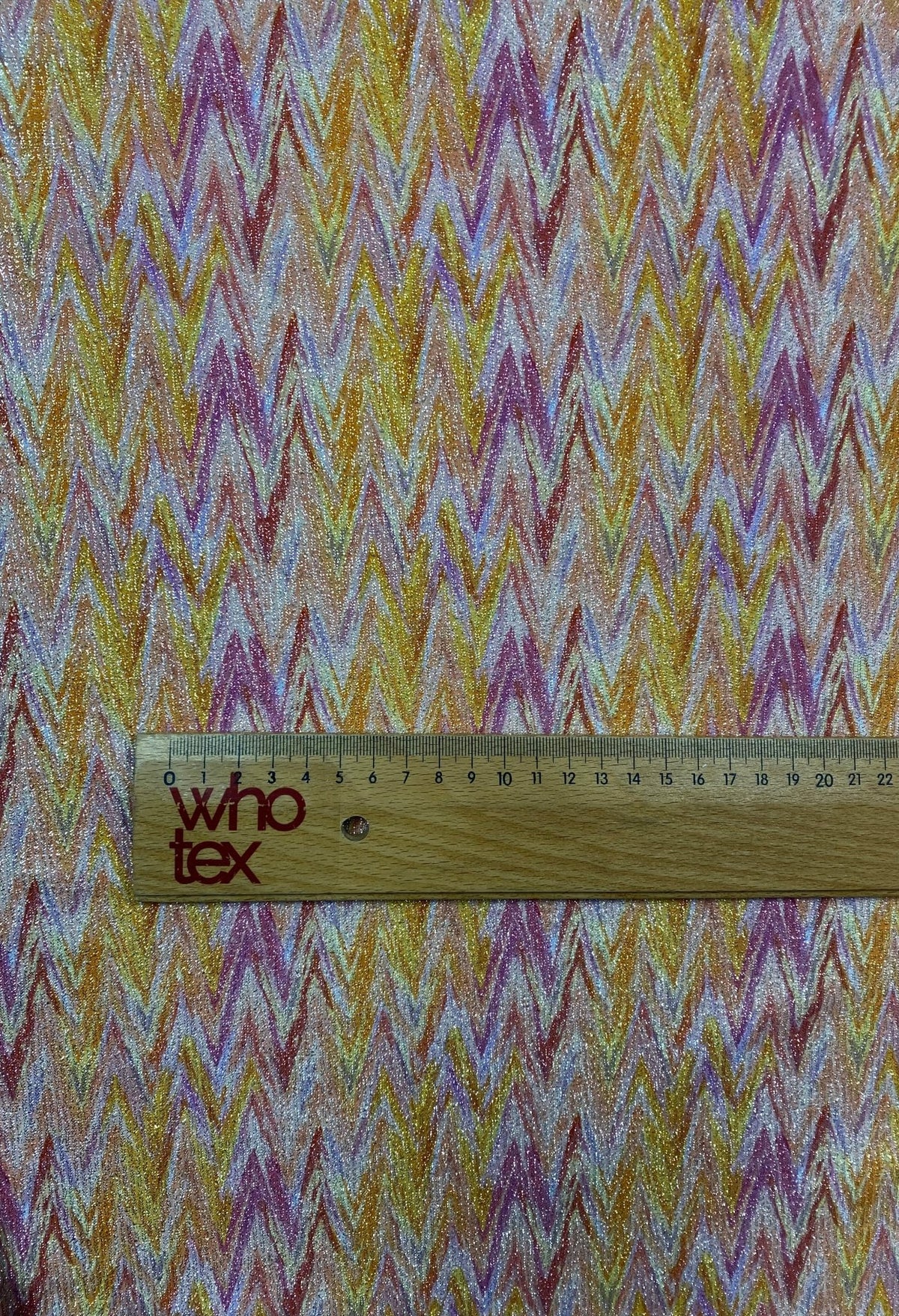 Multicolour Zigzag Lurex Shimmer Fabric by the Metre - Whotex Fabrics London