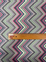Multicolour Zigzag Print Chiffon Fabric by the Metre - Whotex Fabrics London