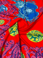 Mythical Medallion Crepe Fabric by the Metre - Whotex Fabrics London