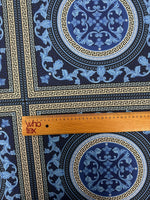 Navy Blue Baroque Greek Key Fabric By Metre - Whotex Fabrics London