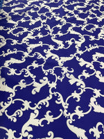 Navy Blue Fabric, Baroque Pattern High Quality Fabric - Whotex Online Fabric Store