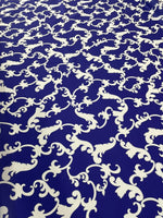 Navy Blue Fabric, Baroque Pattern High Quality Fabric - Whotex Online Fabric Store