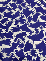 Navy Blue Fabric, Baroque Pattern High Quality Fabric - Whotex Online Fabric Store