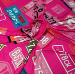 Number Plate Pattern Pink Fabric, - Whotex Online Fabric Store