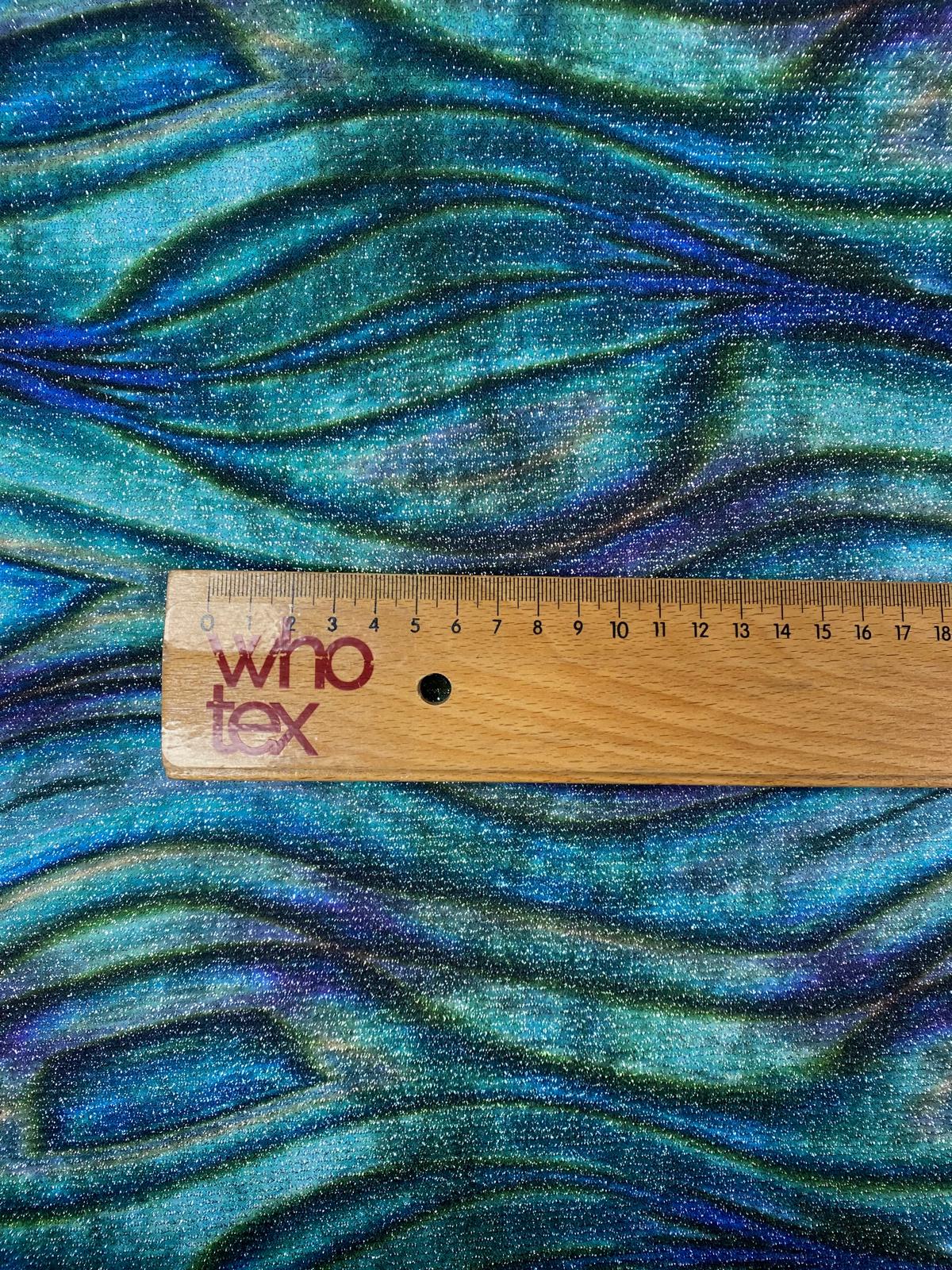 Ocean Ripple Shimmer Lurex Fabric by the Metre - Whotex Fabrics London