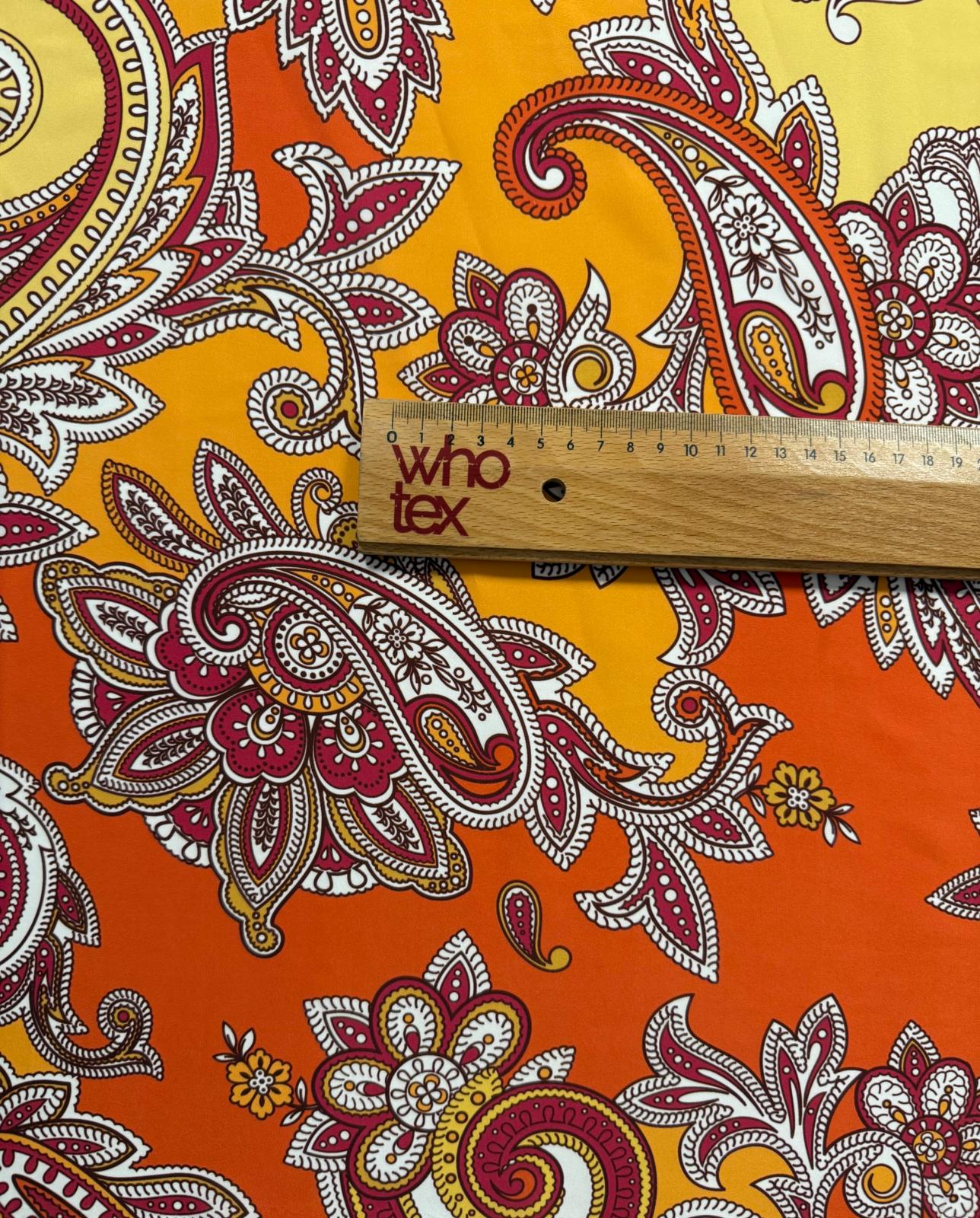 Orange & Pink Paisley Fabric by the Metre – Vibrant Design - Whotex Fabrics London