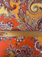 Orange & Pink Paisley Fabric by the Metre – Vibrant Design - Whotex Fabrics London