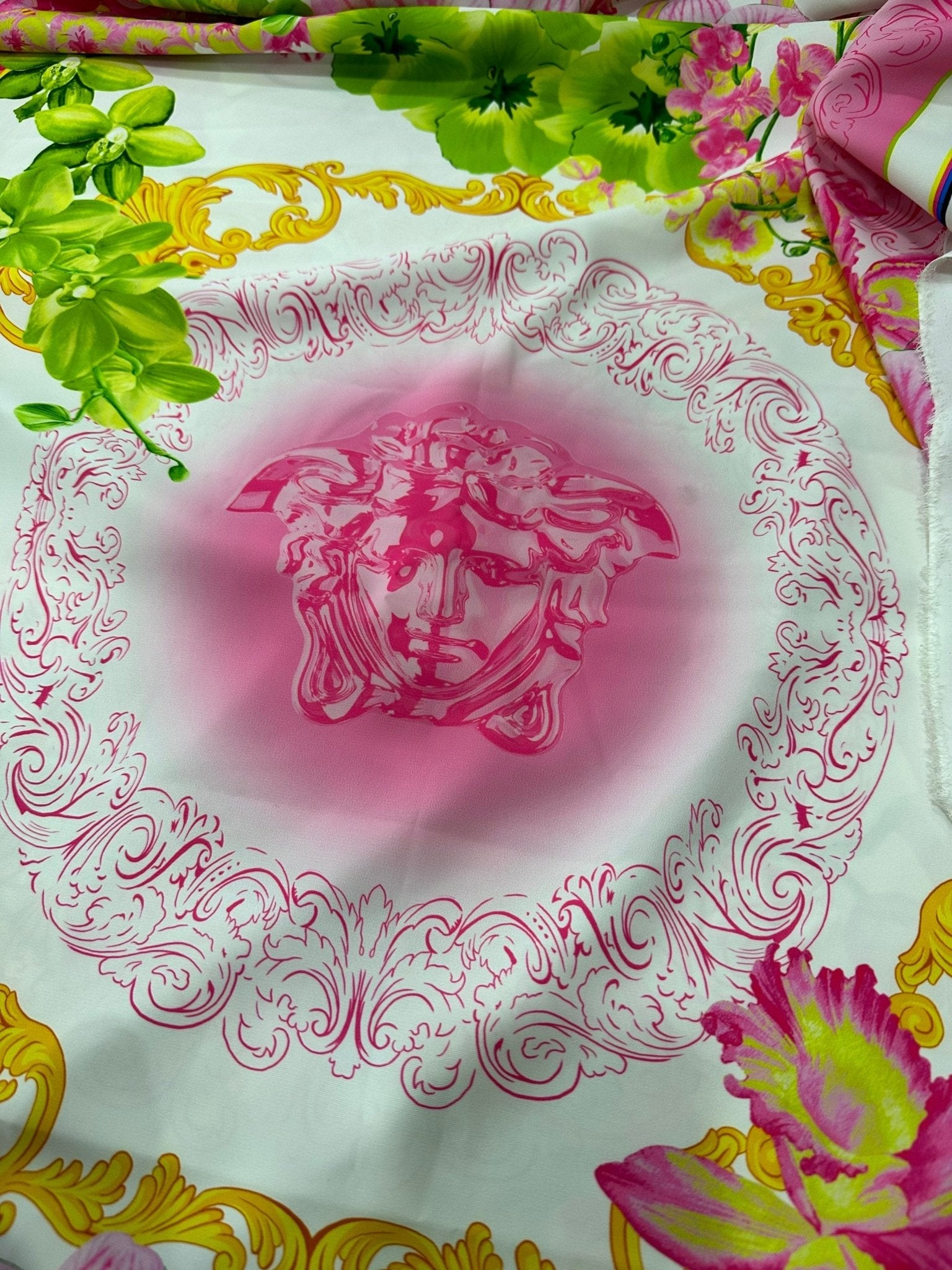 Orchid Floral Pattern Fabric , Swirl Print Fabric - Whotex Online Fabric Store