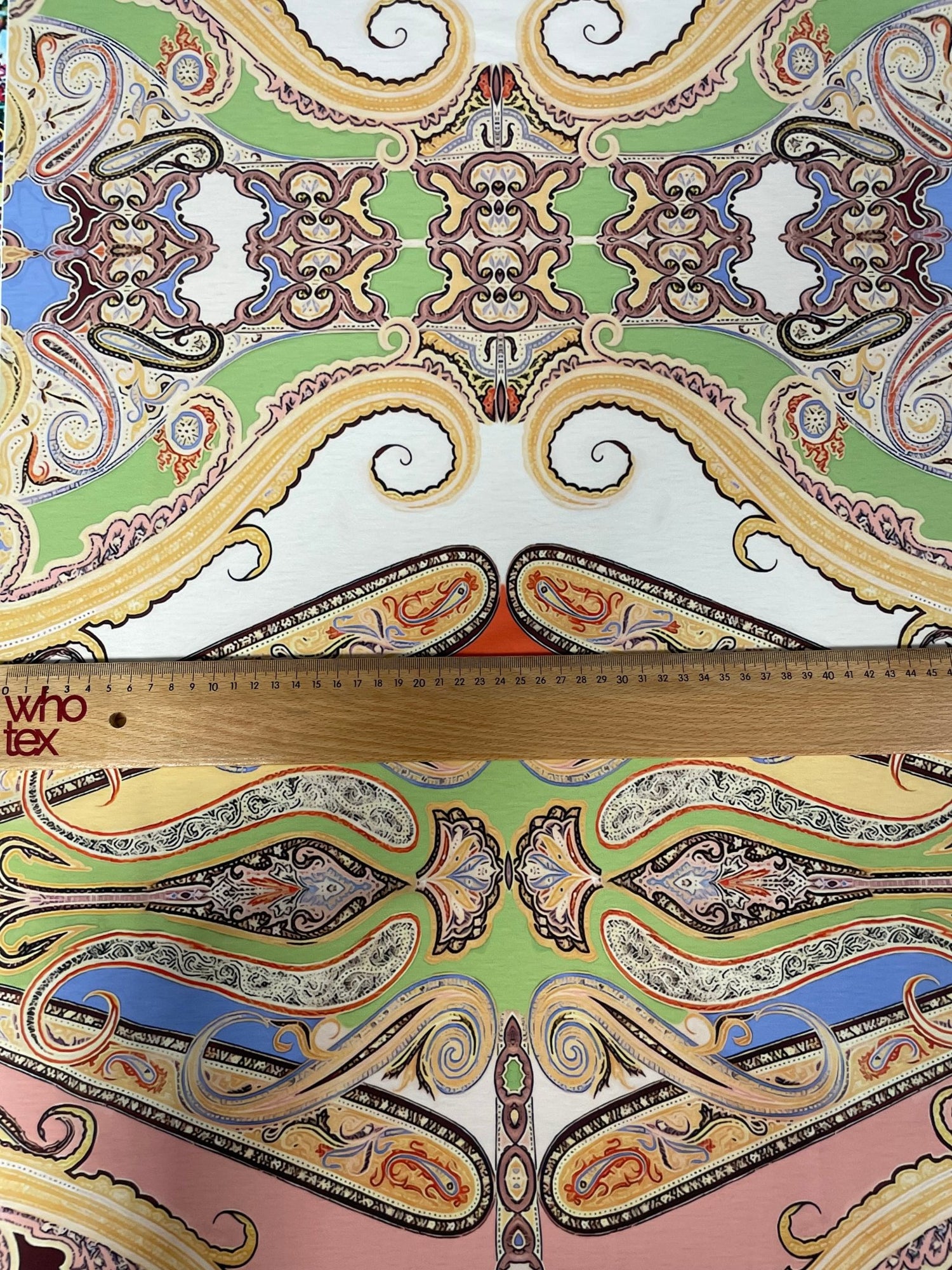Ornate Paisley Fabric – Multicolor Vintage Bohemian Textile with Baroque Details - Whotex Online Fabric Store