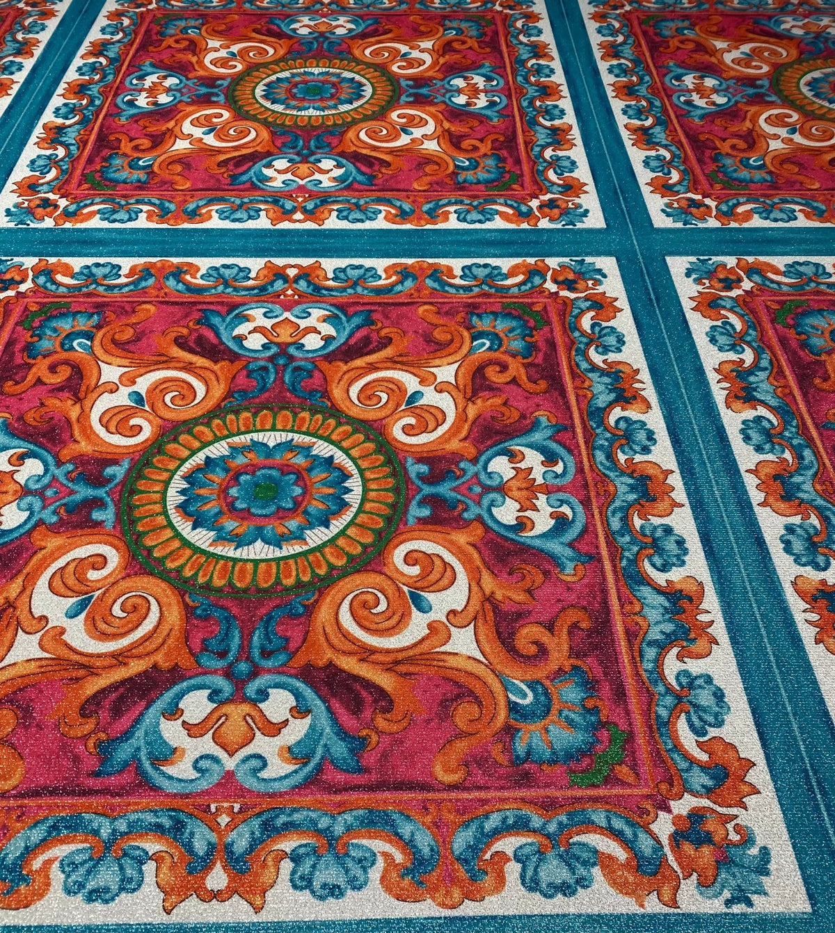 Ornate Panel Lurex Fabric by the Metre - Whotex Fabrics London