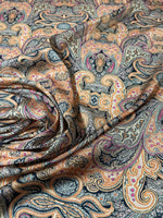 Paisley Pattern Fabric, Black and Orange Fabric - Whotex Online Fabric Store