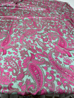 Paisley Pattern Fabric, Pink and Mint Green Fabric - Whotex Online Fabric Store
