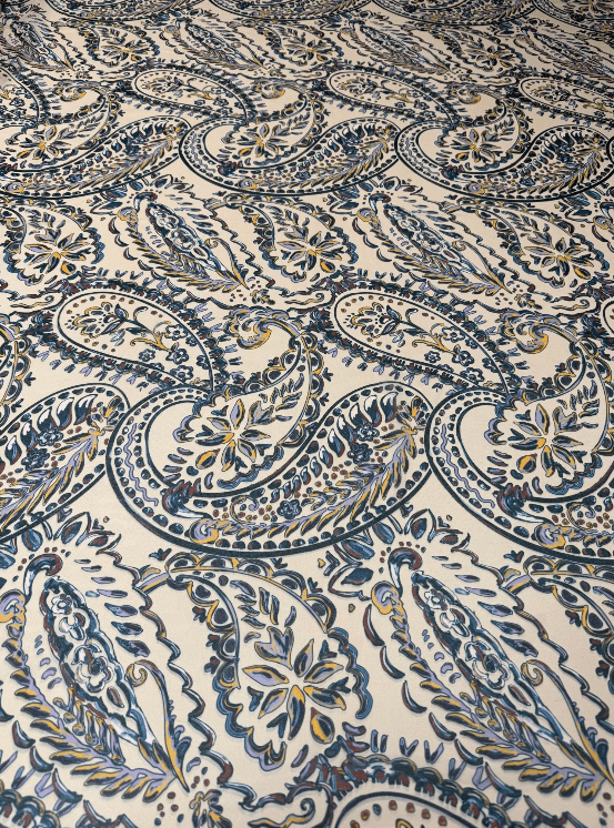 Paisley Print Chiffon Fabric by the Metre - Whotex Fabrics London