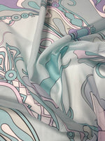 Pastel Abstract Print Chiffon Fabric Sold by the Metre - Whotex Fabrics London