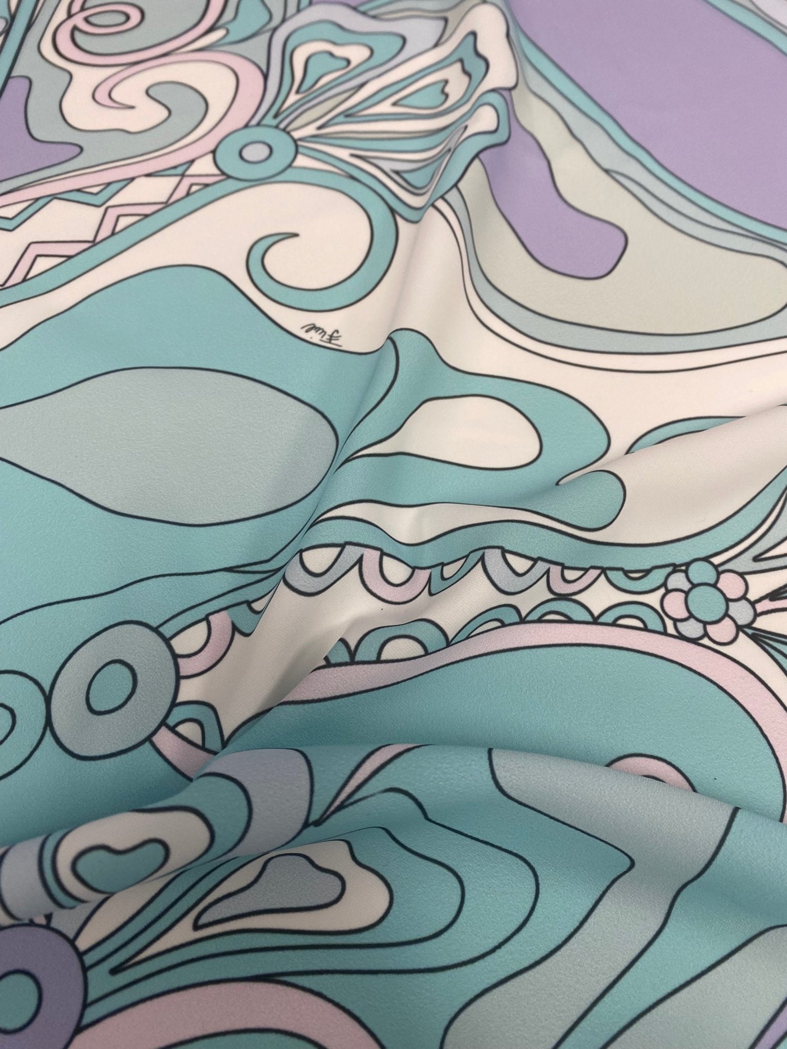 Pastel Abstract Swirl Print Fabric - Whotex Online Fabric Store