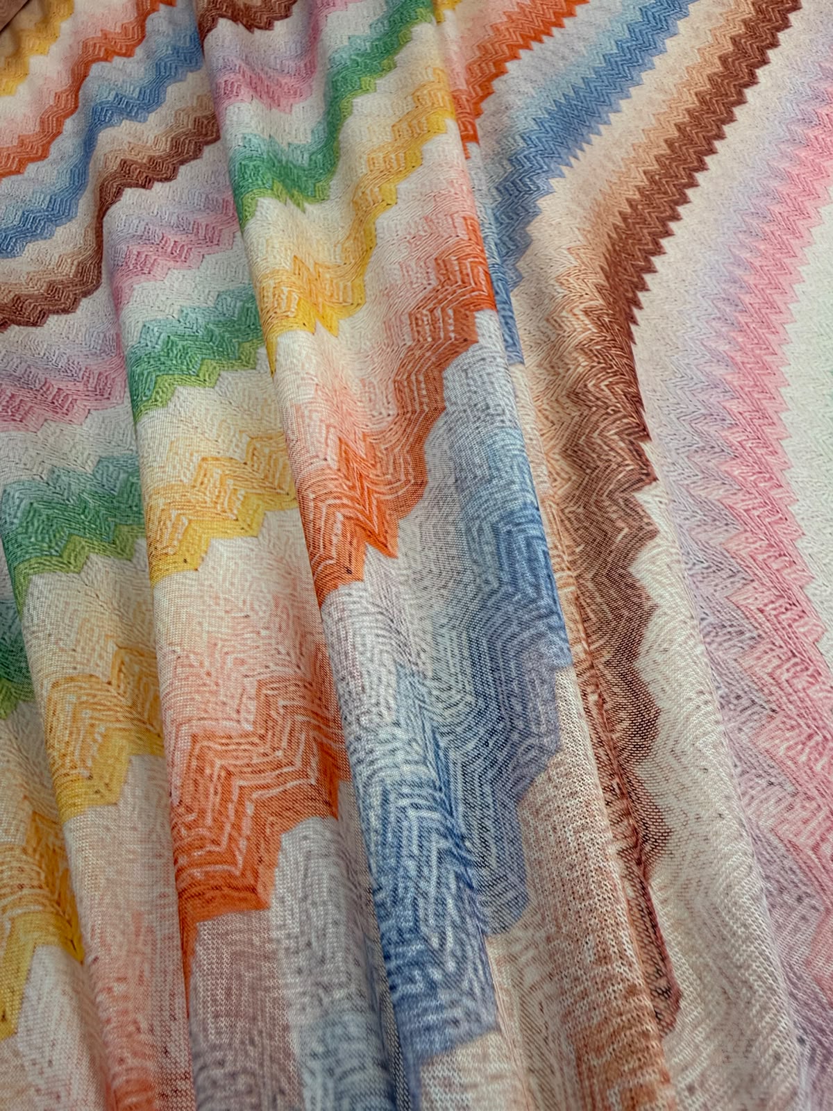 Pastel Chevron Power Mesh Fabric by the Metre - Whotex Fabrics London