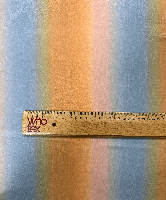 Pastel Gradient Stripe Fabric – Soft Drape Material - Whotex Fabrics London