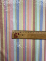 Pastel Multicolour Stripe Sequin Fabric by the Metre - Whotex Fabrics London