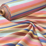 Pastel Multicolour Striped Fabric by the Metre - Whotex Fabrics London