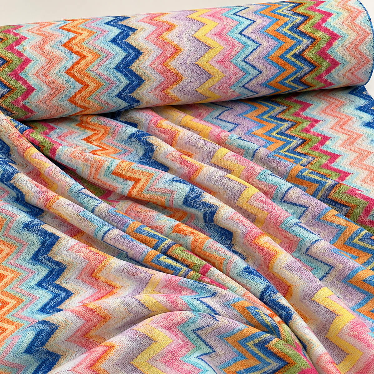 Pastel Zigzag Fabric by the Metre - Whotex Fabrics London